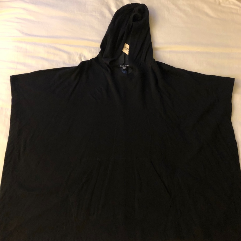 Black Forever 21 Hooded Poncho (One Size) NWT
